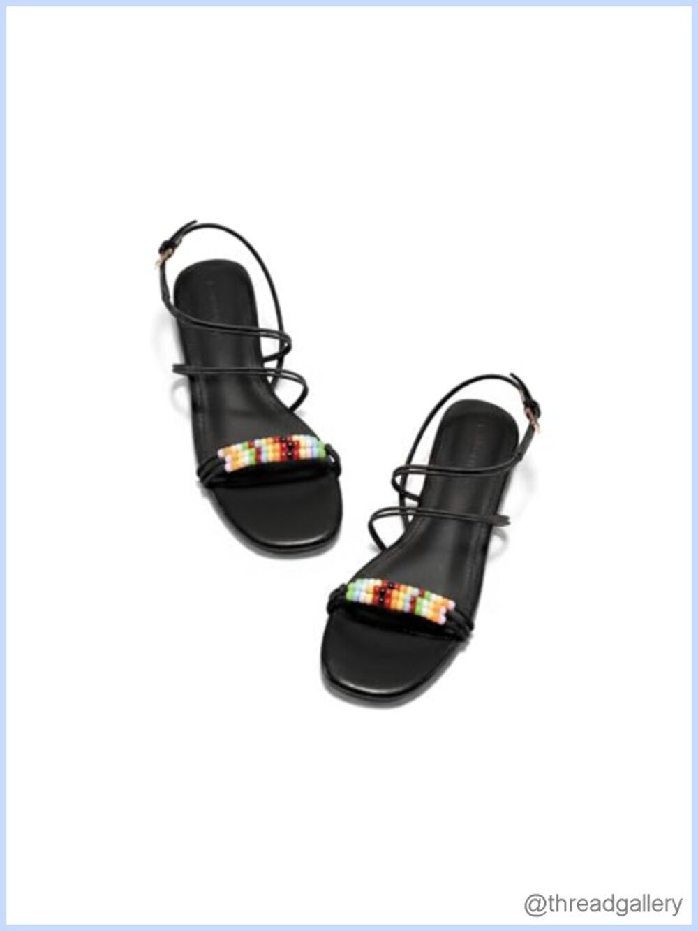 Womens Strappy Flat Sandals Open Toe Lace Up Beaded Gladiator Flats